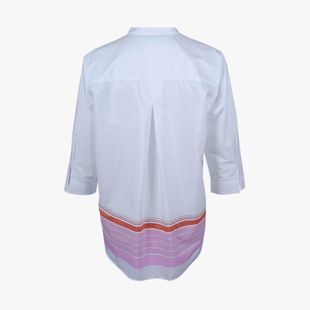 Tunikabluse Ringelabschluss | pink 
