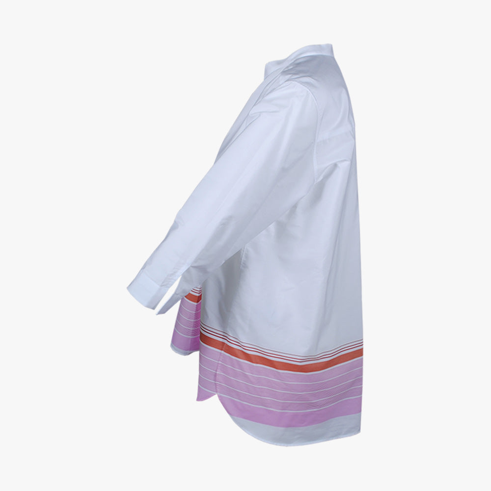Tunikabluse Ringelabschluss | pink 