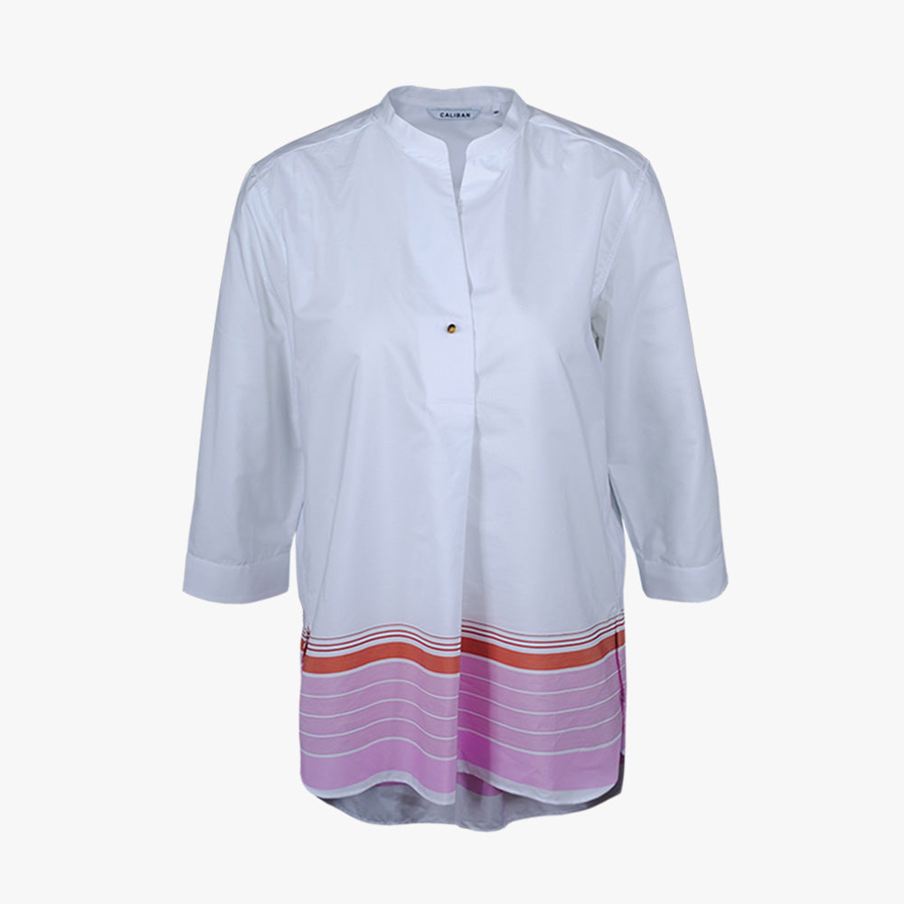 Tunikabluse Ringelabschluss | pink 