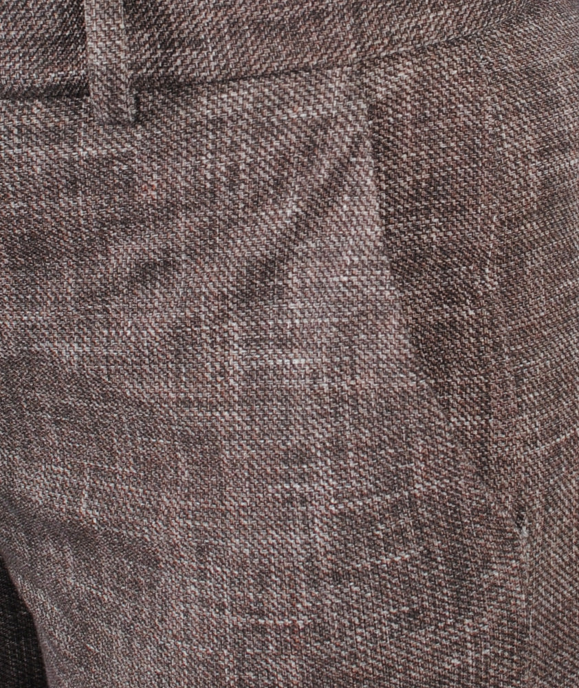 Hose Leinenstruktur | braun