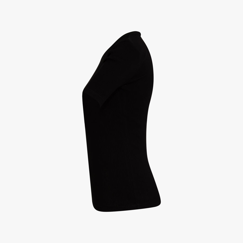 1/2 Ripp-Shirt uni | schwarz