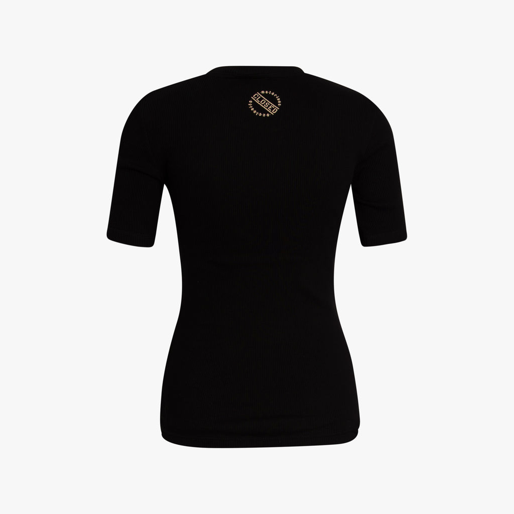 1/2 Ripp-Shirt uni | schwarz