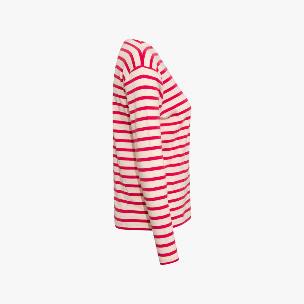 Longsleeve gestreift | himbeer