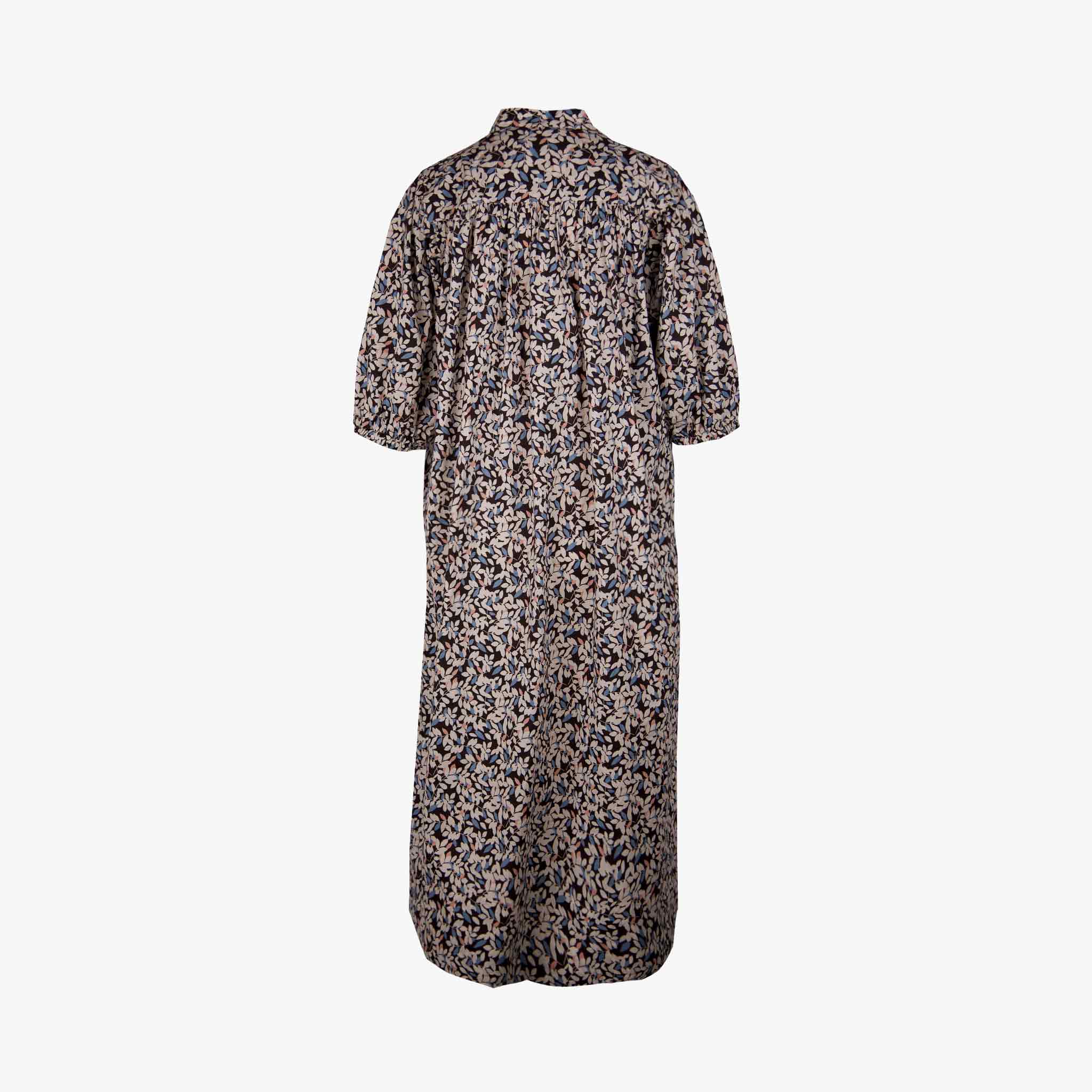 Closed Maxikleid Leafprint | schwarz