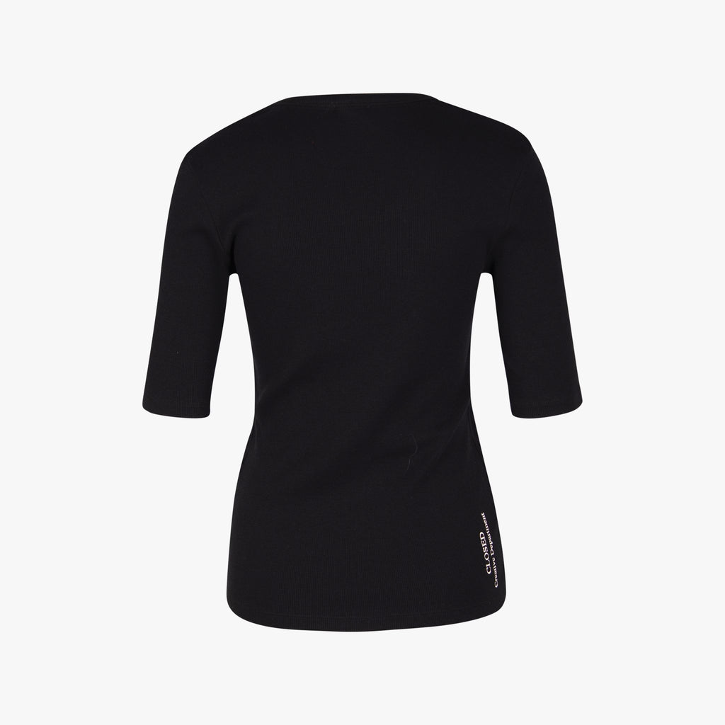 Closed Rippenshirt Uni | schwarz
