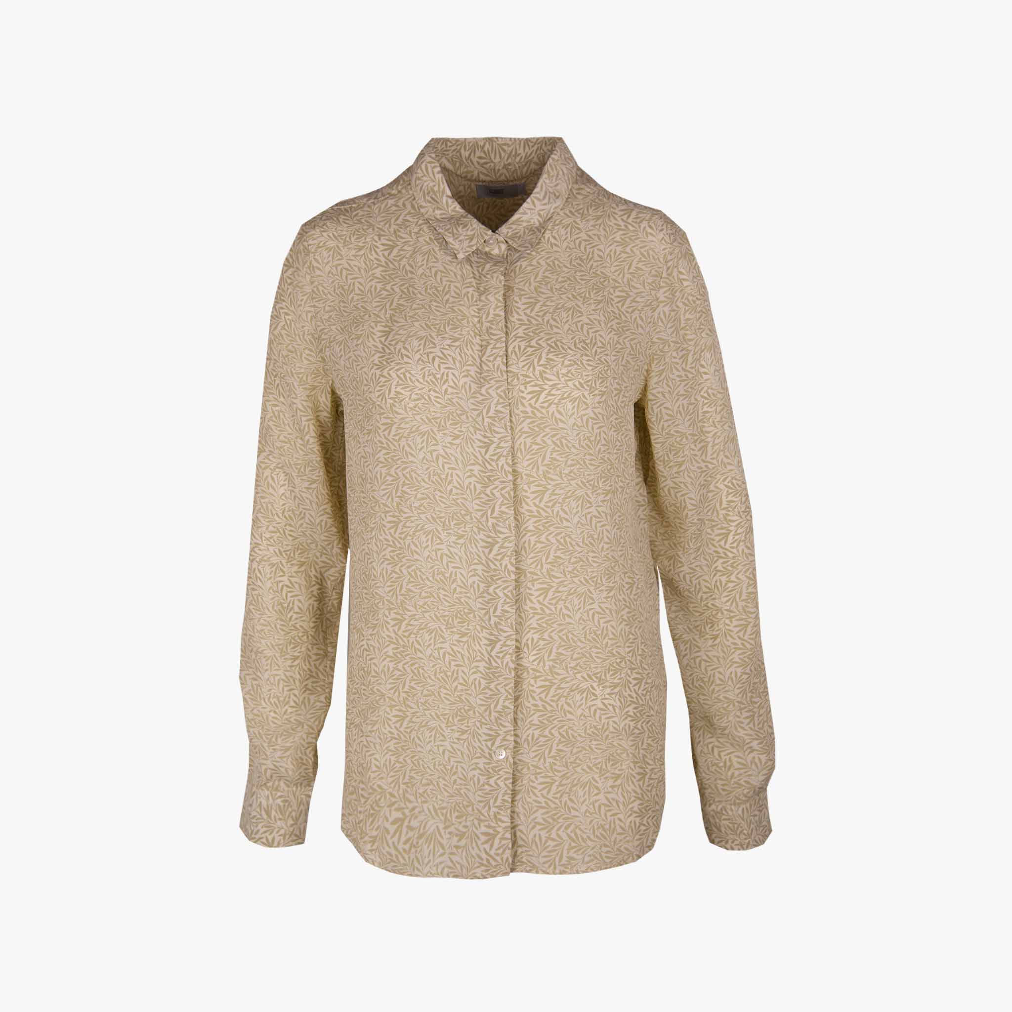 Closed Seidenbluse Olivenzweig | hellkhaki