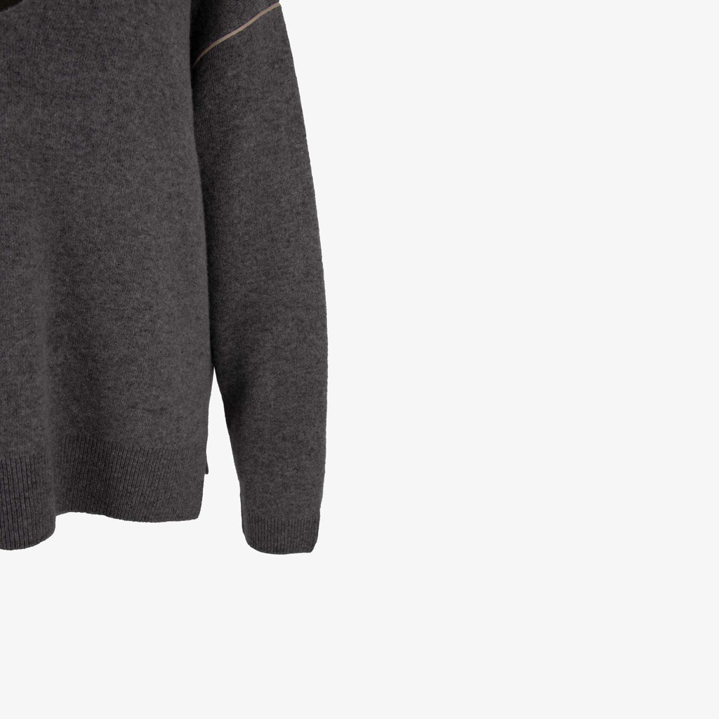 Closed V-Pulli Doubleface | grau