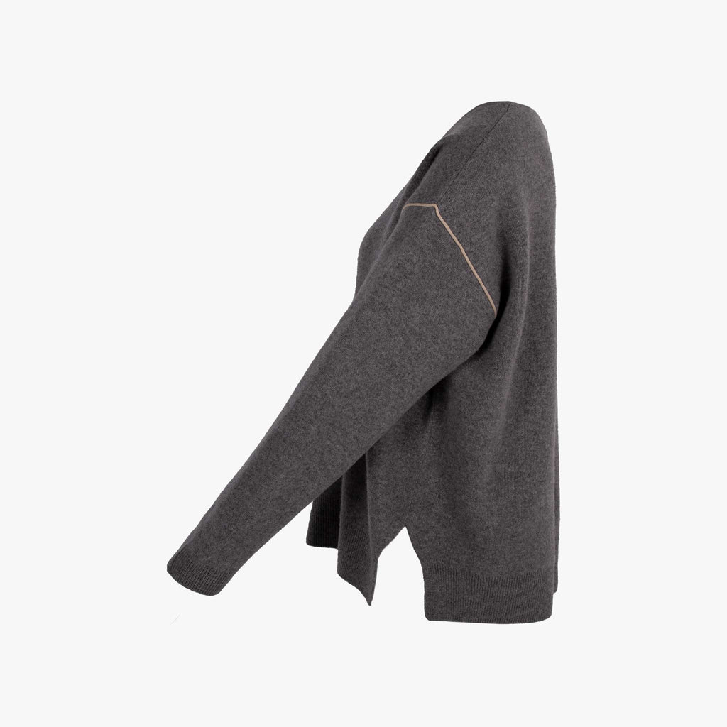 Closed V-Pulli Doubleface | grau