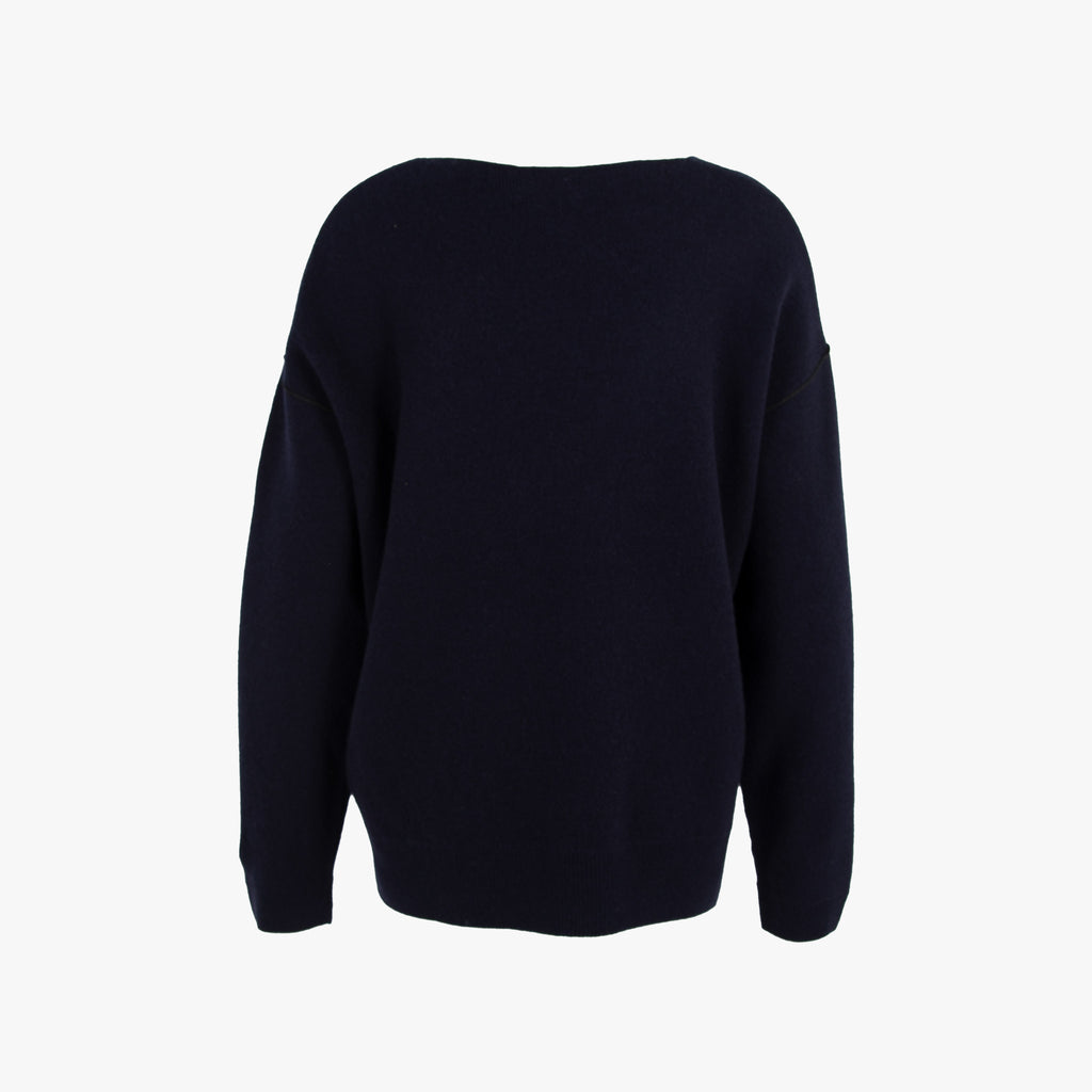 Closed V-Pulli Doubleface | nachtblau