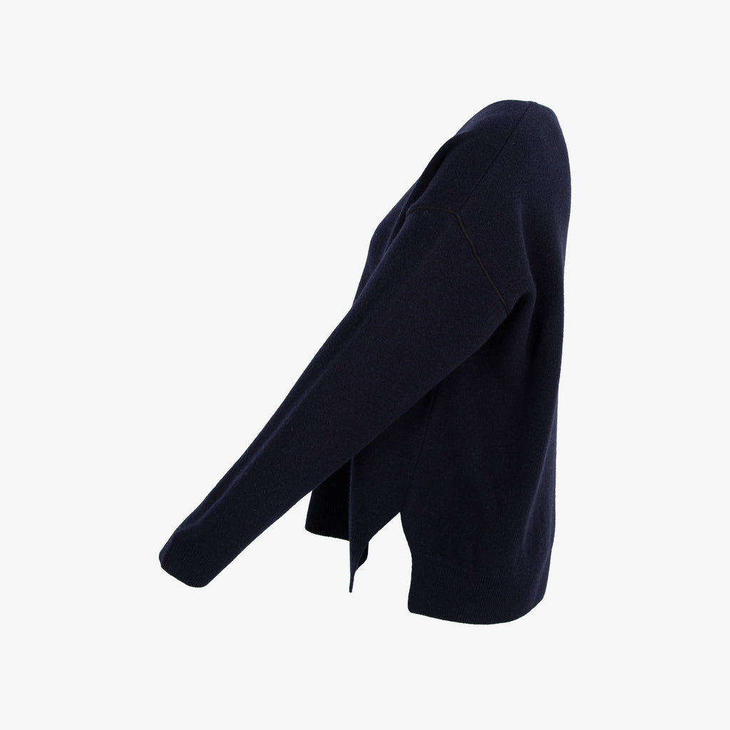 Closed V-Pulli Doubleface | nachtblau
