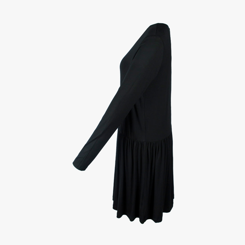 RH-Volantkleid uni (schwarz, XS/S) | schwarz