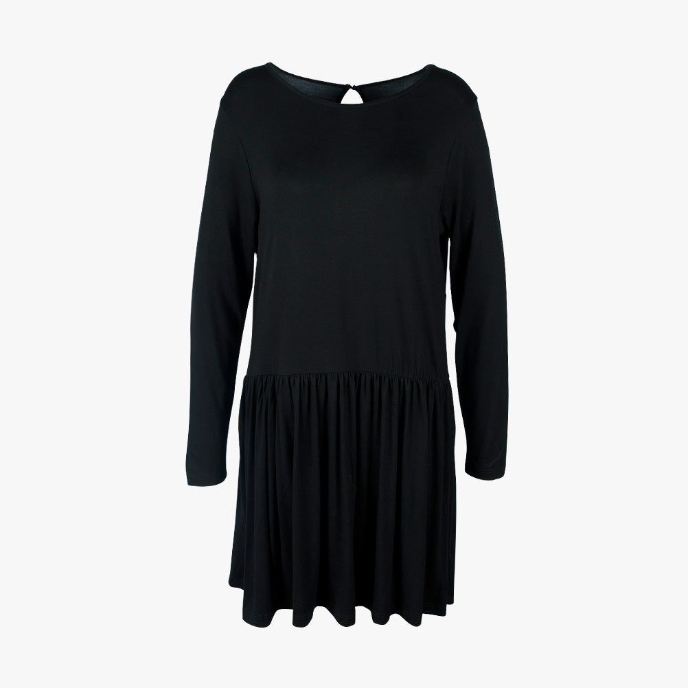 RH-Volantkleid uni (schwarz, XS/S) | schwarz