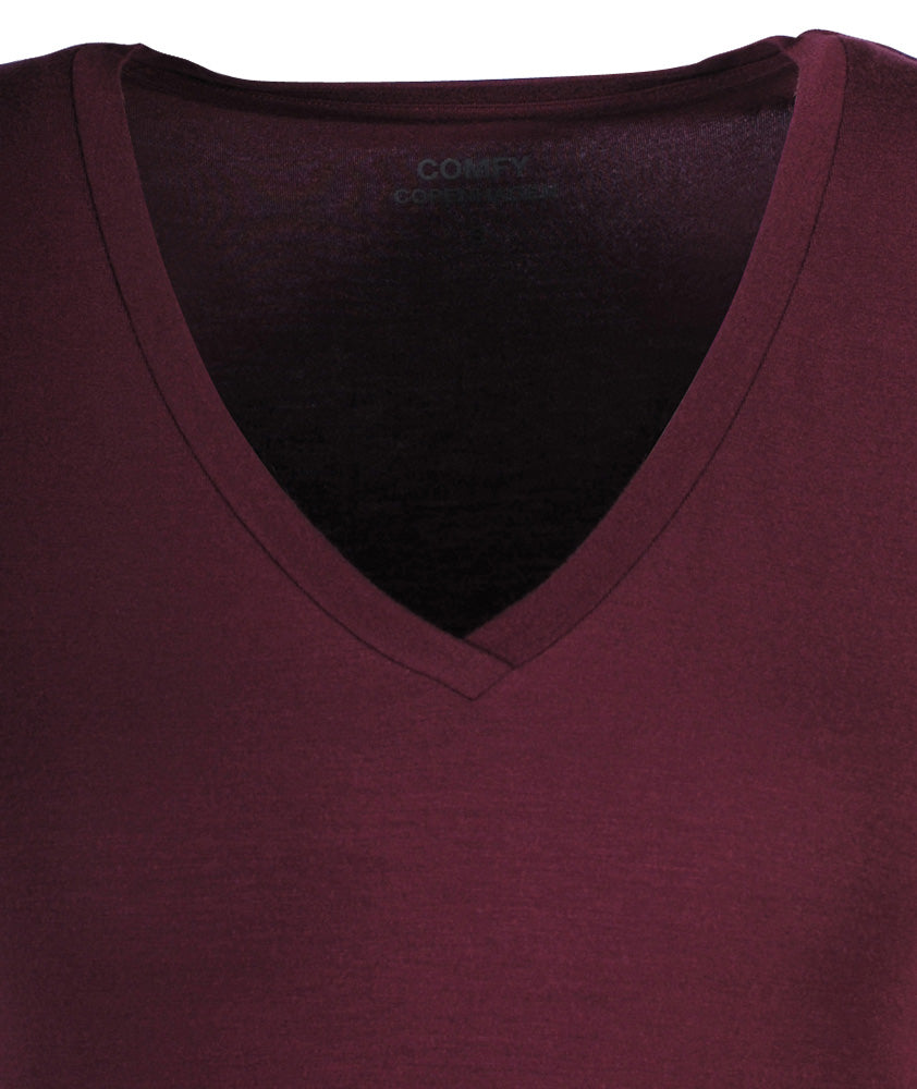1/2 V-Shirt basic | bordeaux