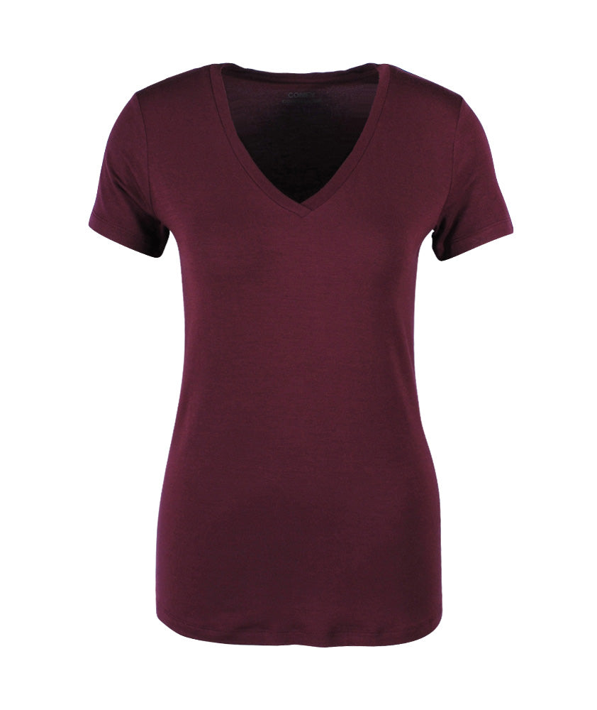 1/2 V-Shirt basic | bordeaux