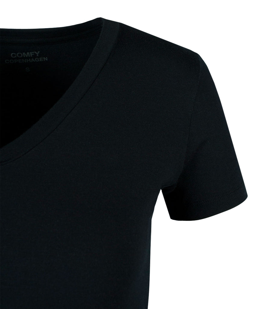 1/2 V-Shirt basic | schwarz
