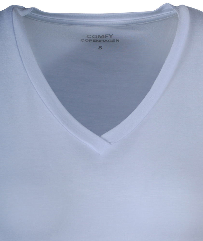 1/2 V-Shirt basic | weiß