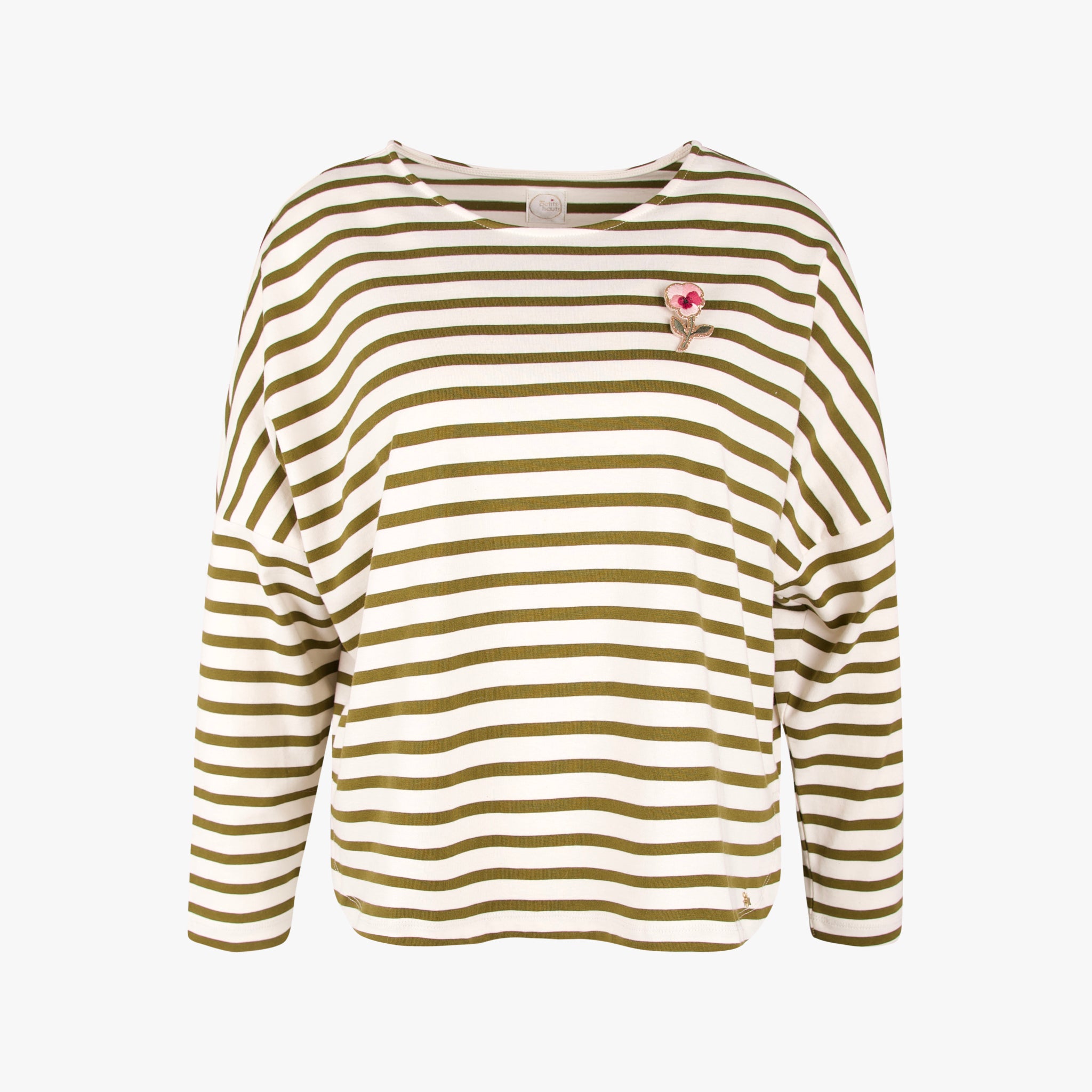 Des Petit Hauts RH-Shirt Ringel | oliv