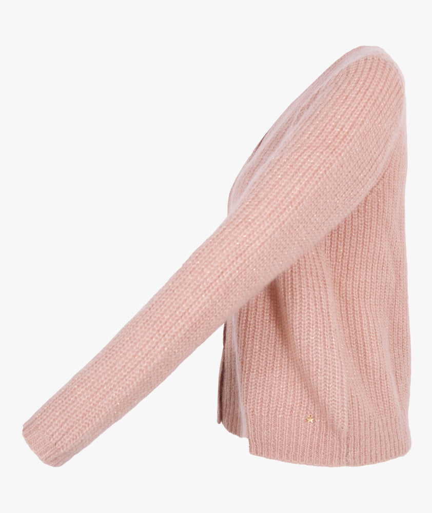 Rippenjacke Lurex (rosa) | rosa