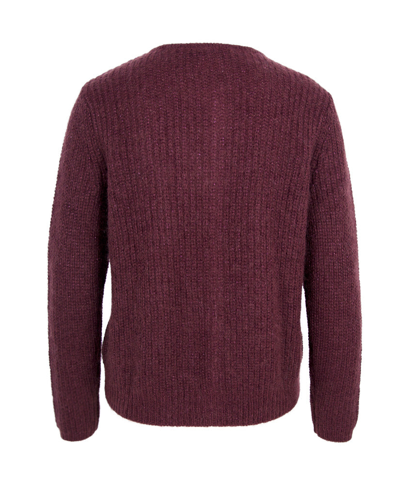 Rippenjacke Lurex | bordeaux