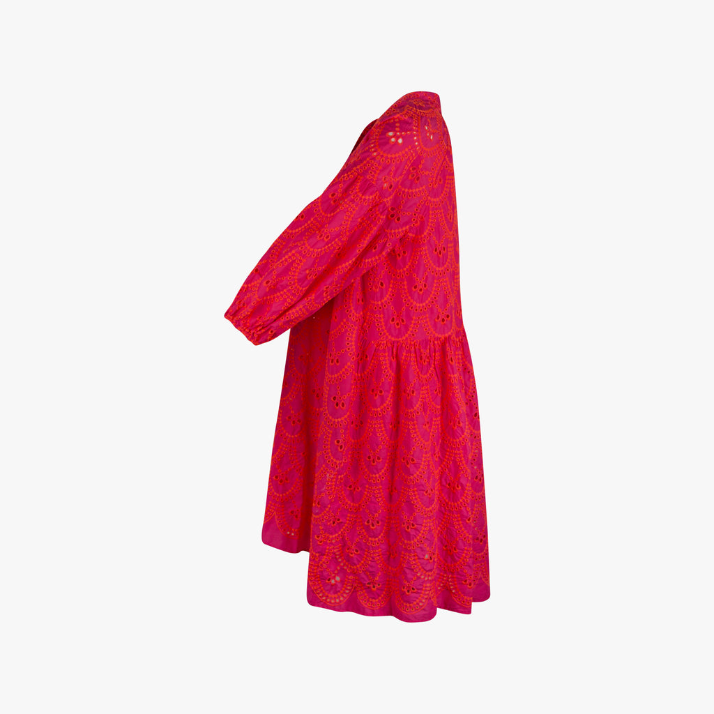 Devotion Kleid Broderie | fuchsia