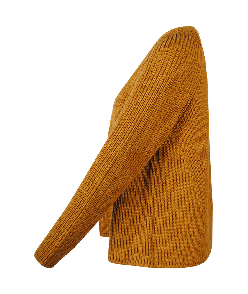 Cardigan Grobstrick | senf