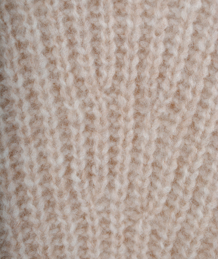 Grobstrick V-Pulli Linna | beige