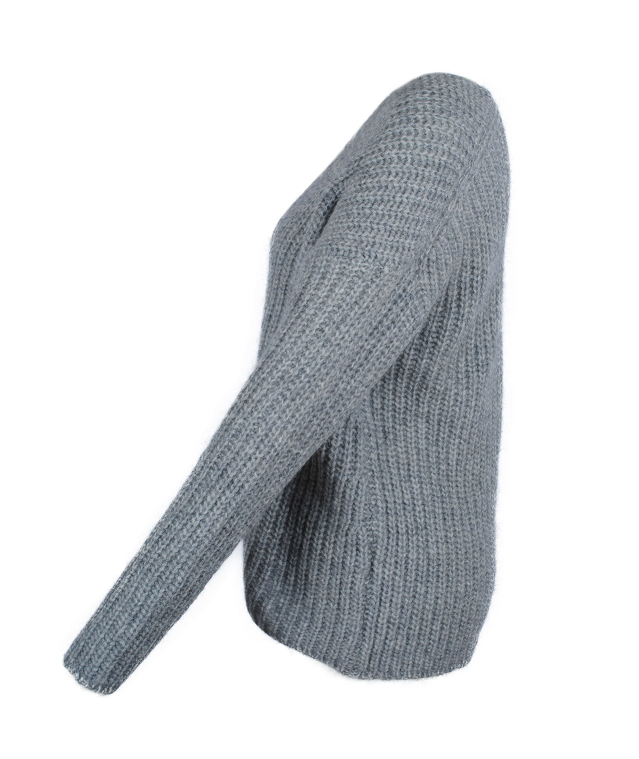 Strickpullover Drykorn Linna Grau Drykorn Grobstrick V-Pulli Linna