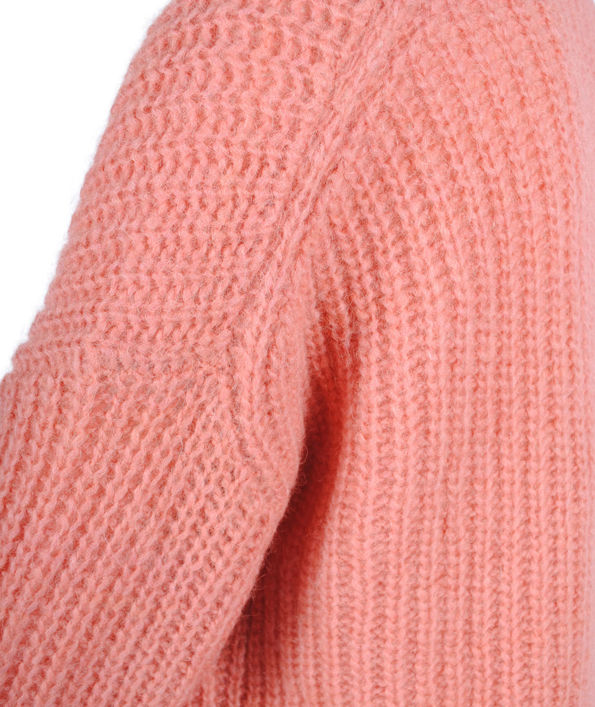 Grobstrick V-Pulli Linna | rosa