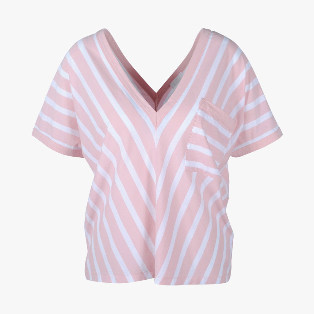 V2-Shirt Streifen | rose
