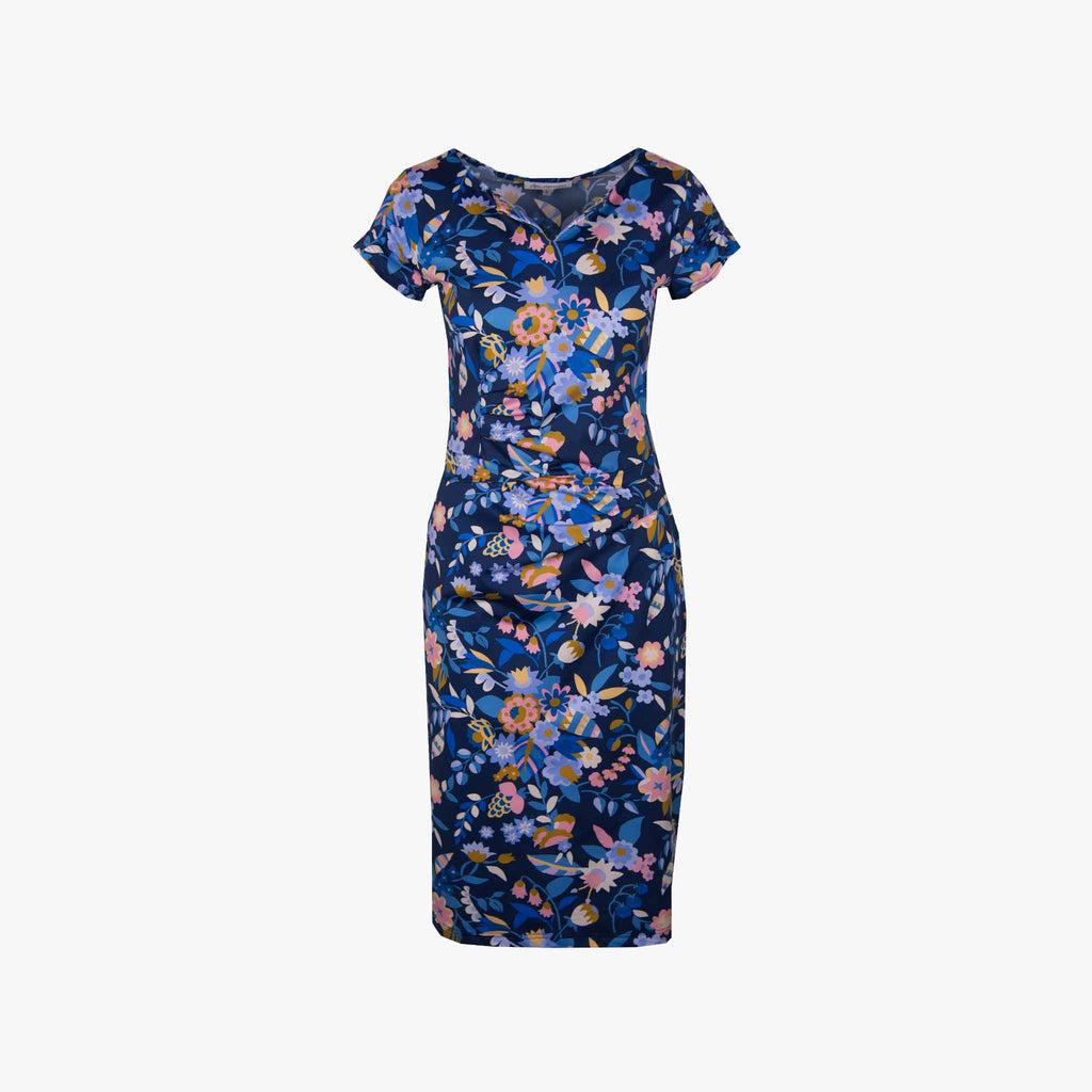 Ellen Eisemann Jerseykleid schmal | blau
