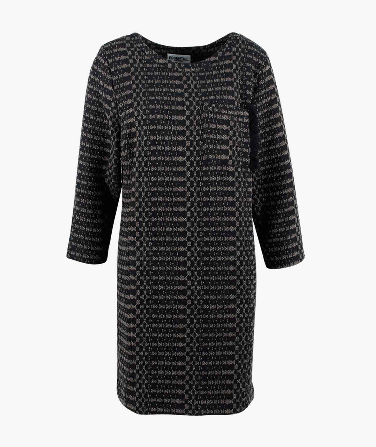 Kleid Webmuster | schwarz-braun
