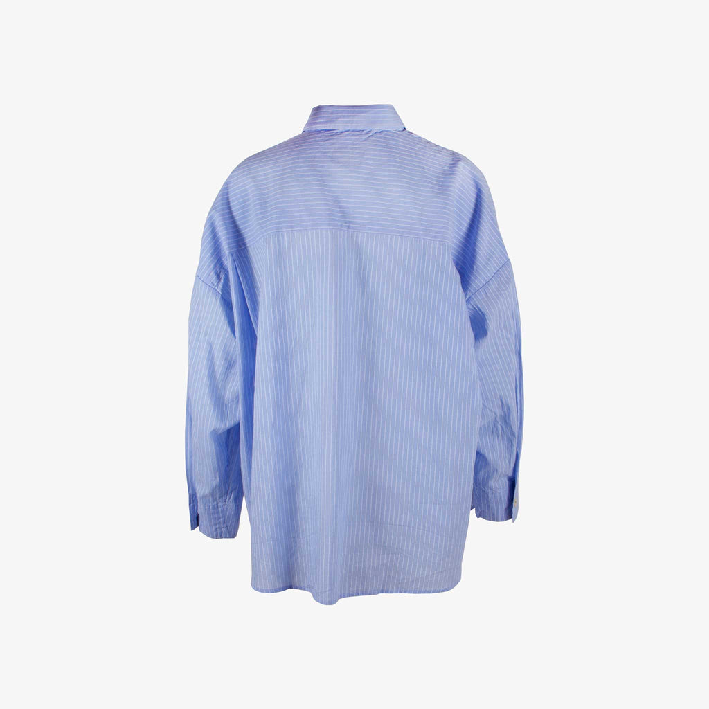 Bluse Steifen, Vorderansicht | blau-weiß