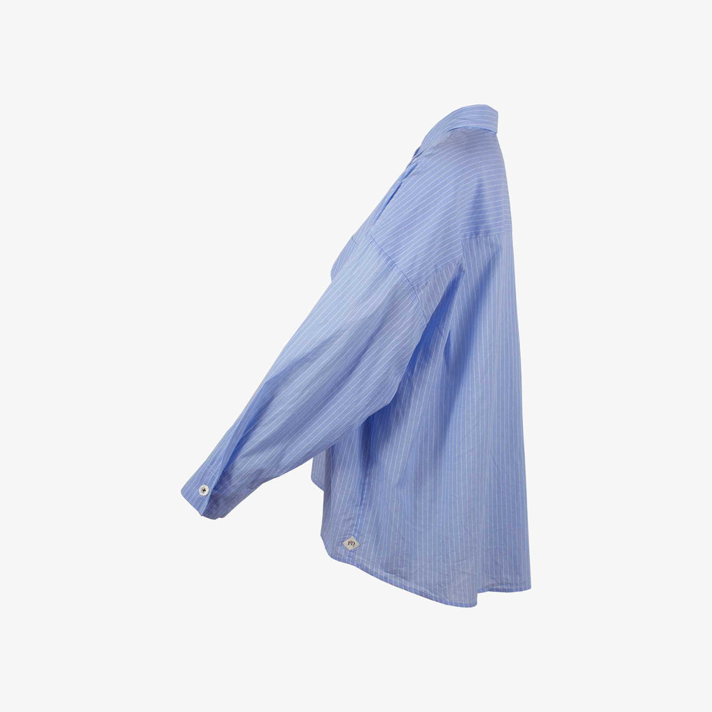 Bluse Steifen, Vorderansicht | blau-weiß