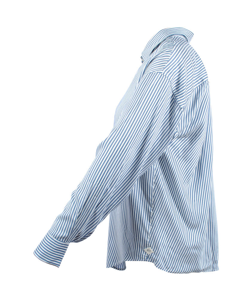 Streifenbluse supersoft | blau