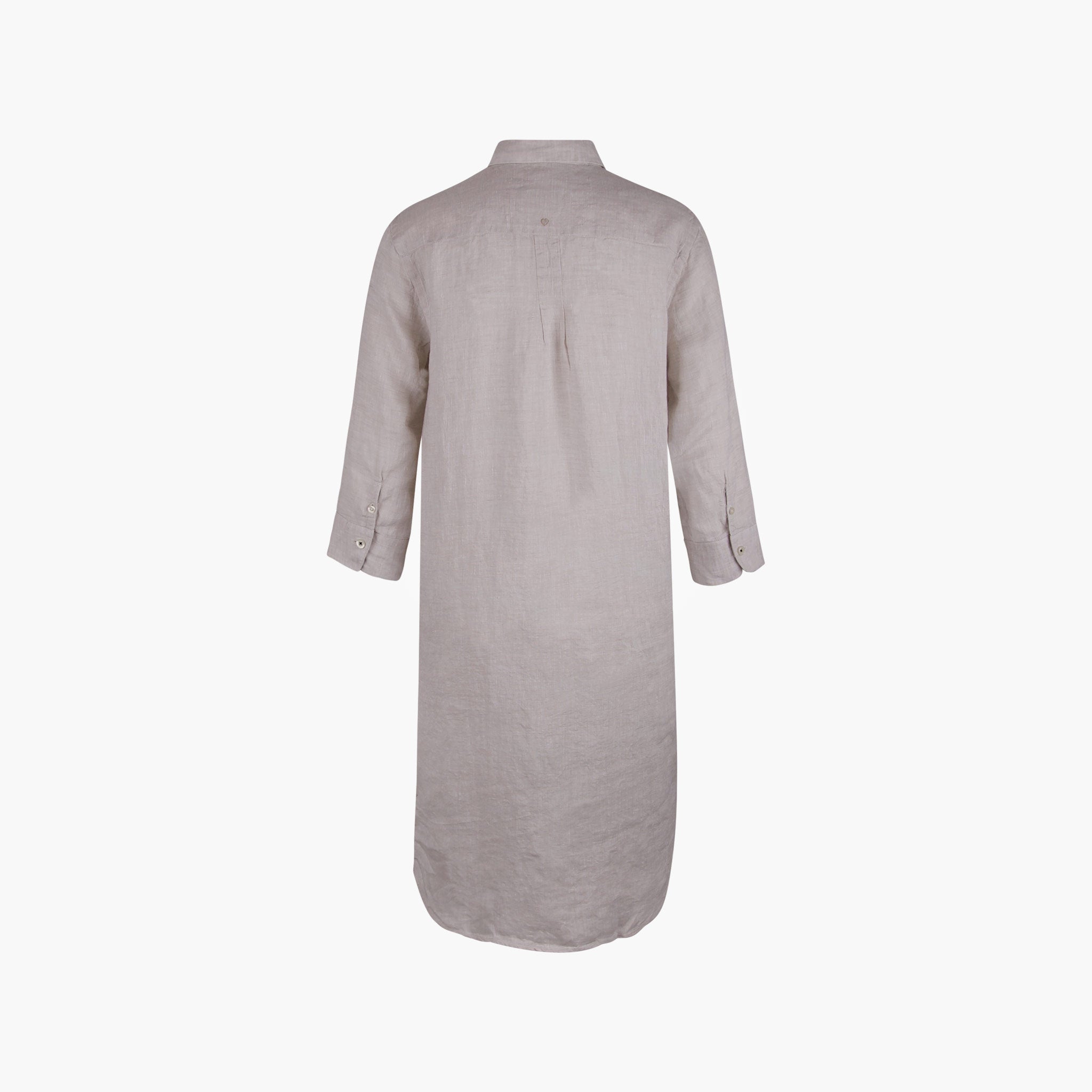 Fil Noir Leinen Kleid geknöpft | beige