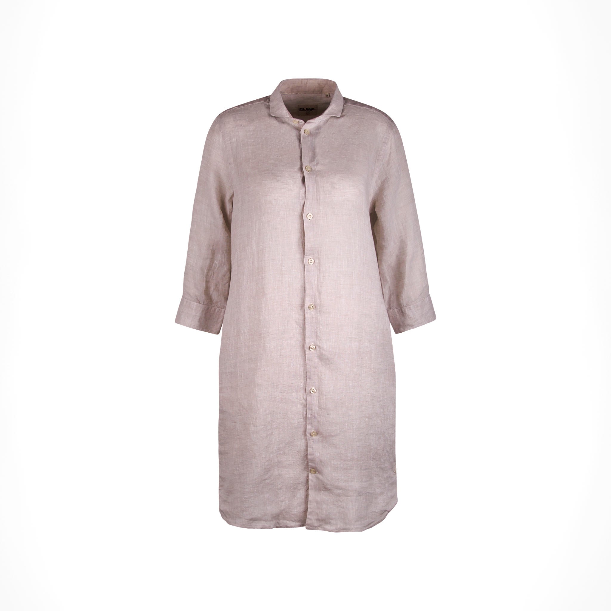 Fil Noir Leinen Kleid geknöpft | beige