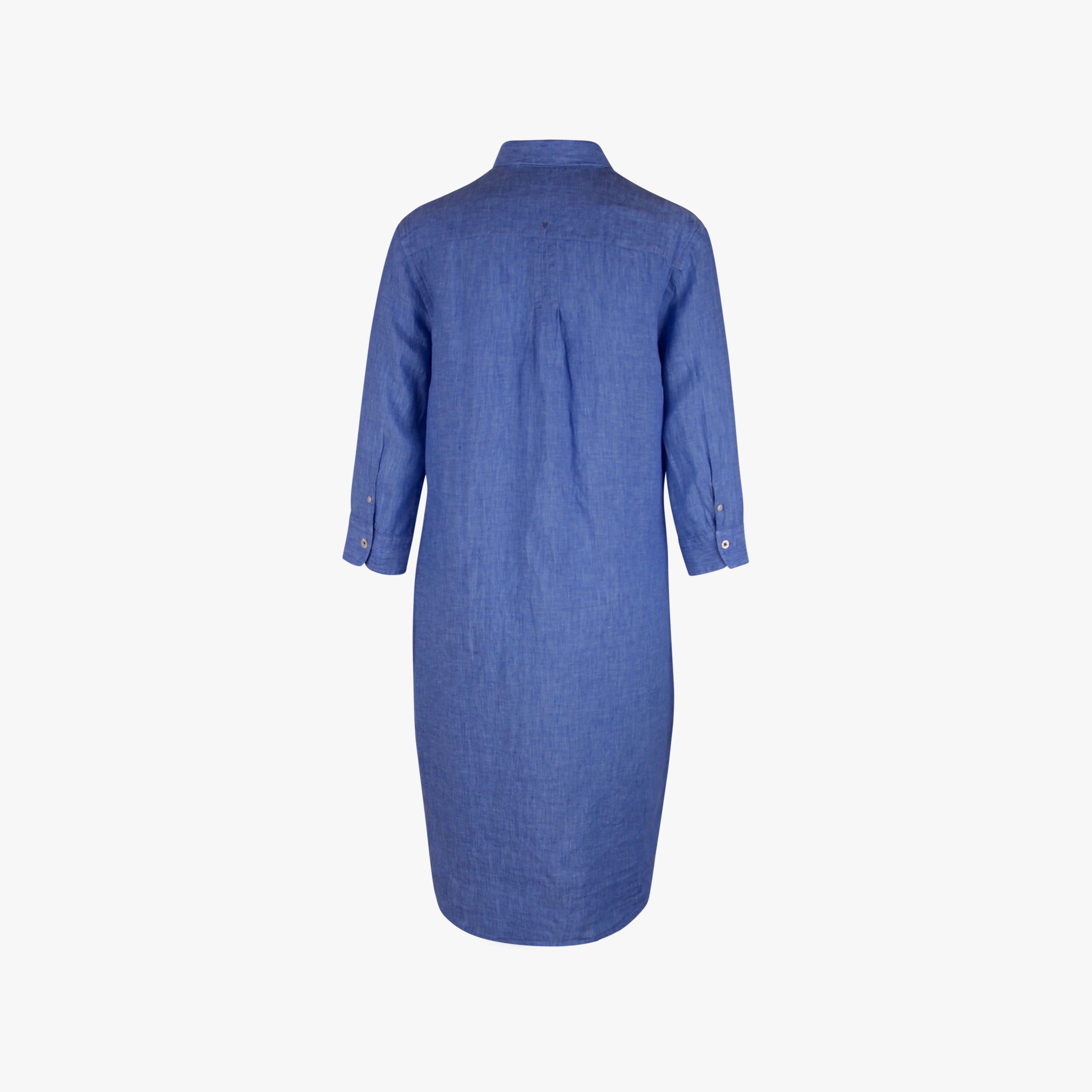 Fil Noir Leinen Kleid geknöpft | blau