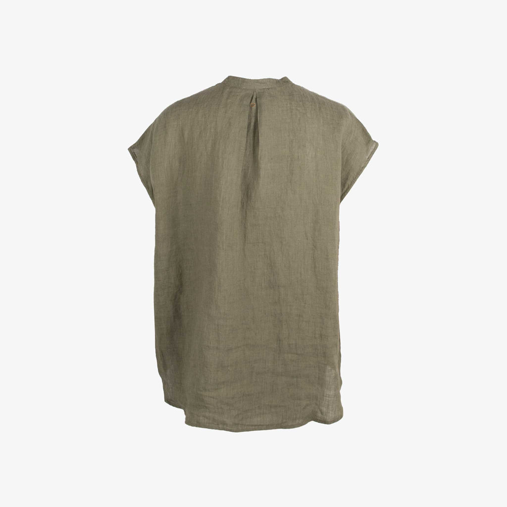 Fil Noir Leinenbluse o. Arm | khaki