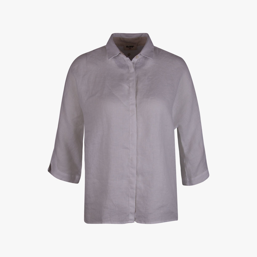 Fil Noir Leinenbluse | weiß