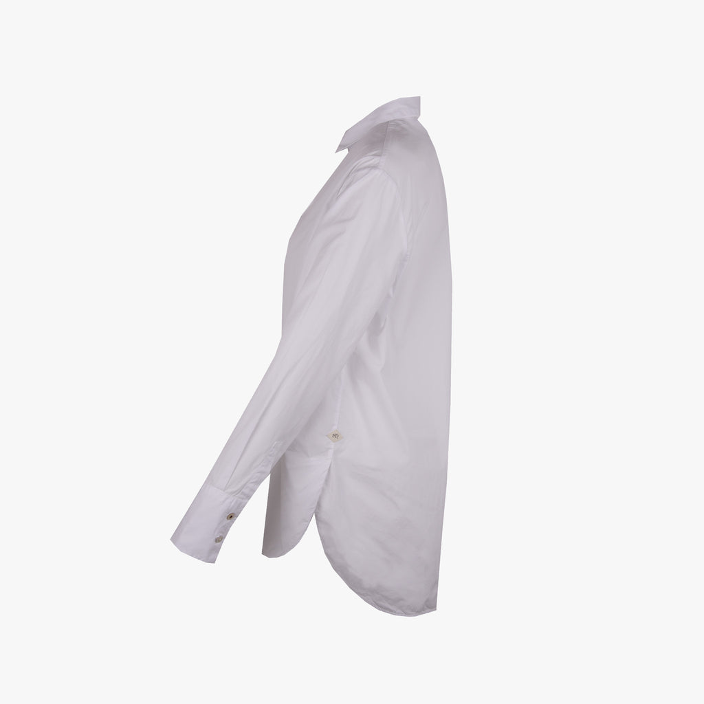 Fil Noir Longbluse uni | weiß