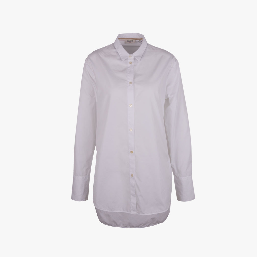 Fil Noir Longbluse uni | weiß