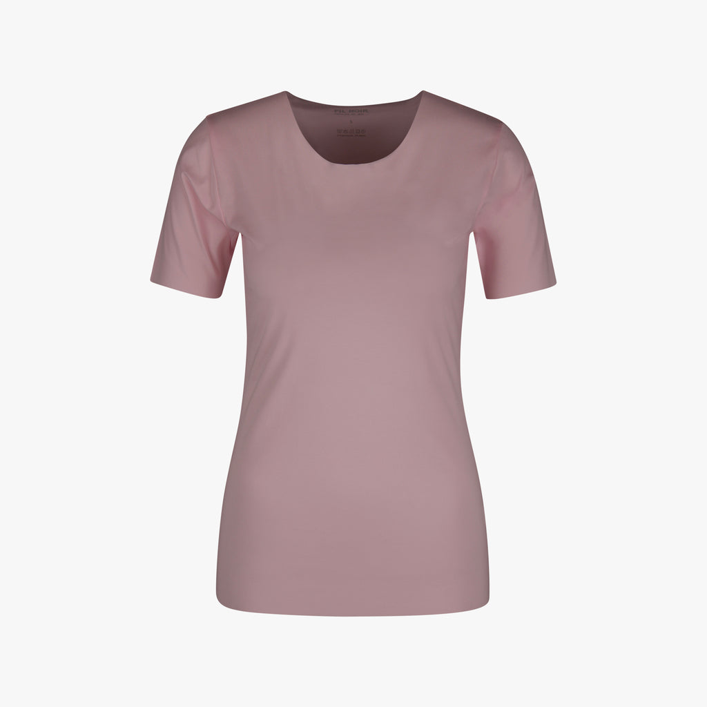 Fil Noir Rundhals Shirt Lasercut Kurzarm | rose