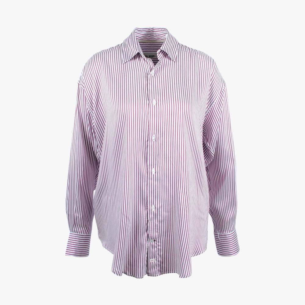 Streifenbluse supersoft (bordeaux, XS) | bordeaux