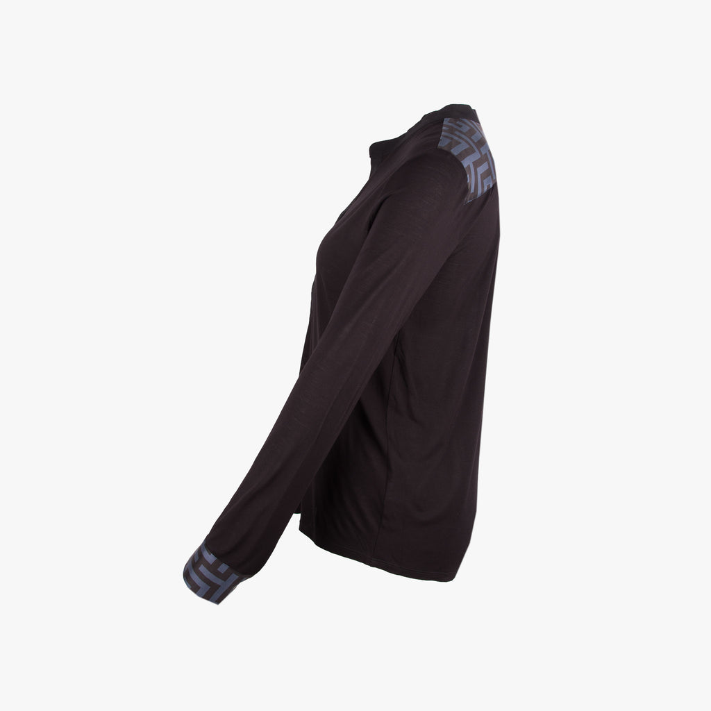 Floer Schlupfbluse | schwarz
