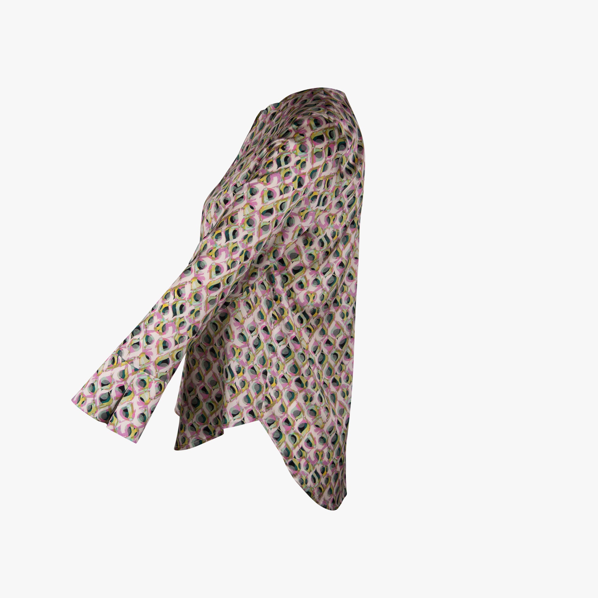 Floer Seidenbluse Grafikprint | multicolor