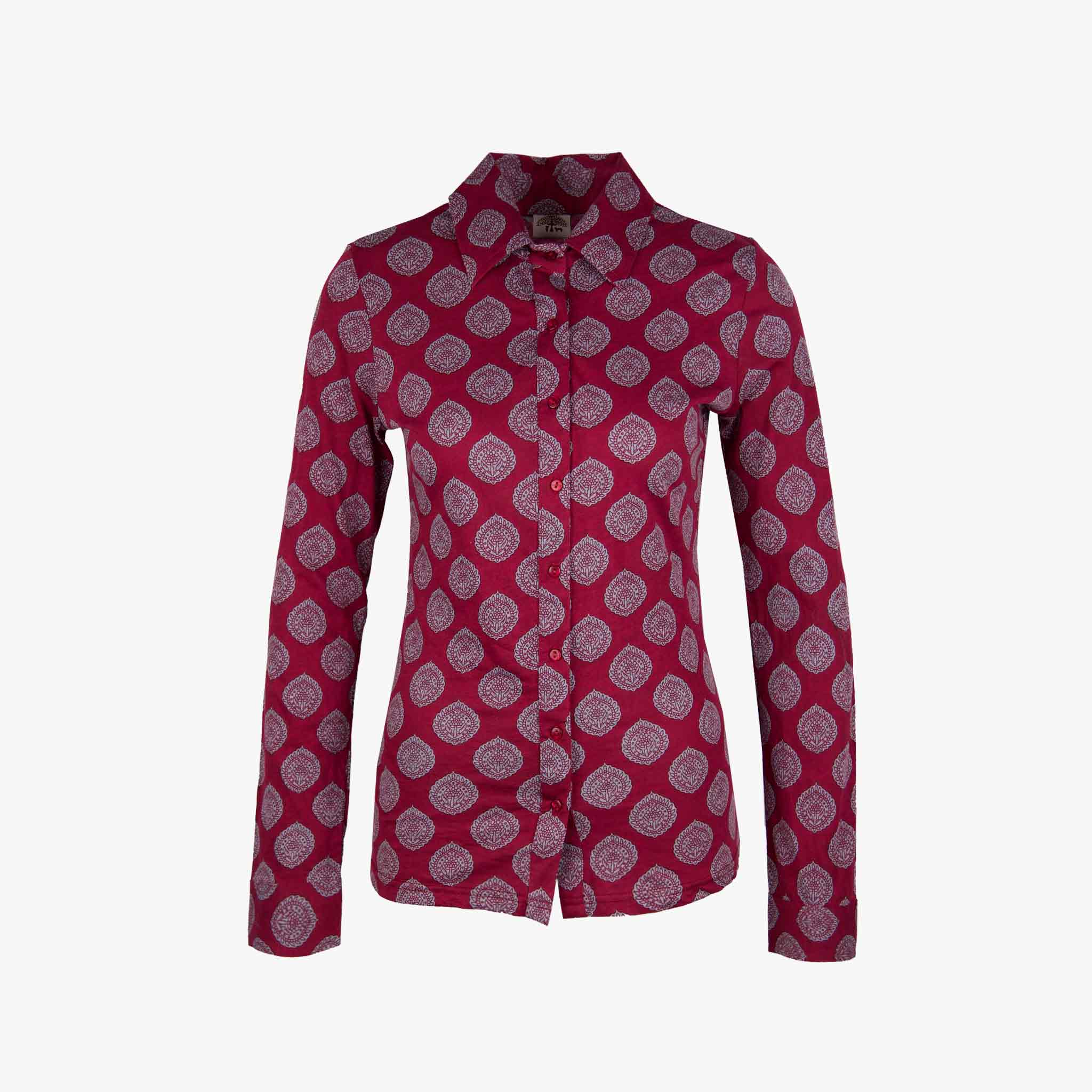 Folletti Bluse Print | fuchsia