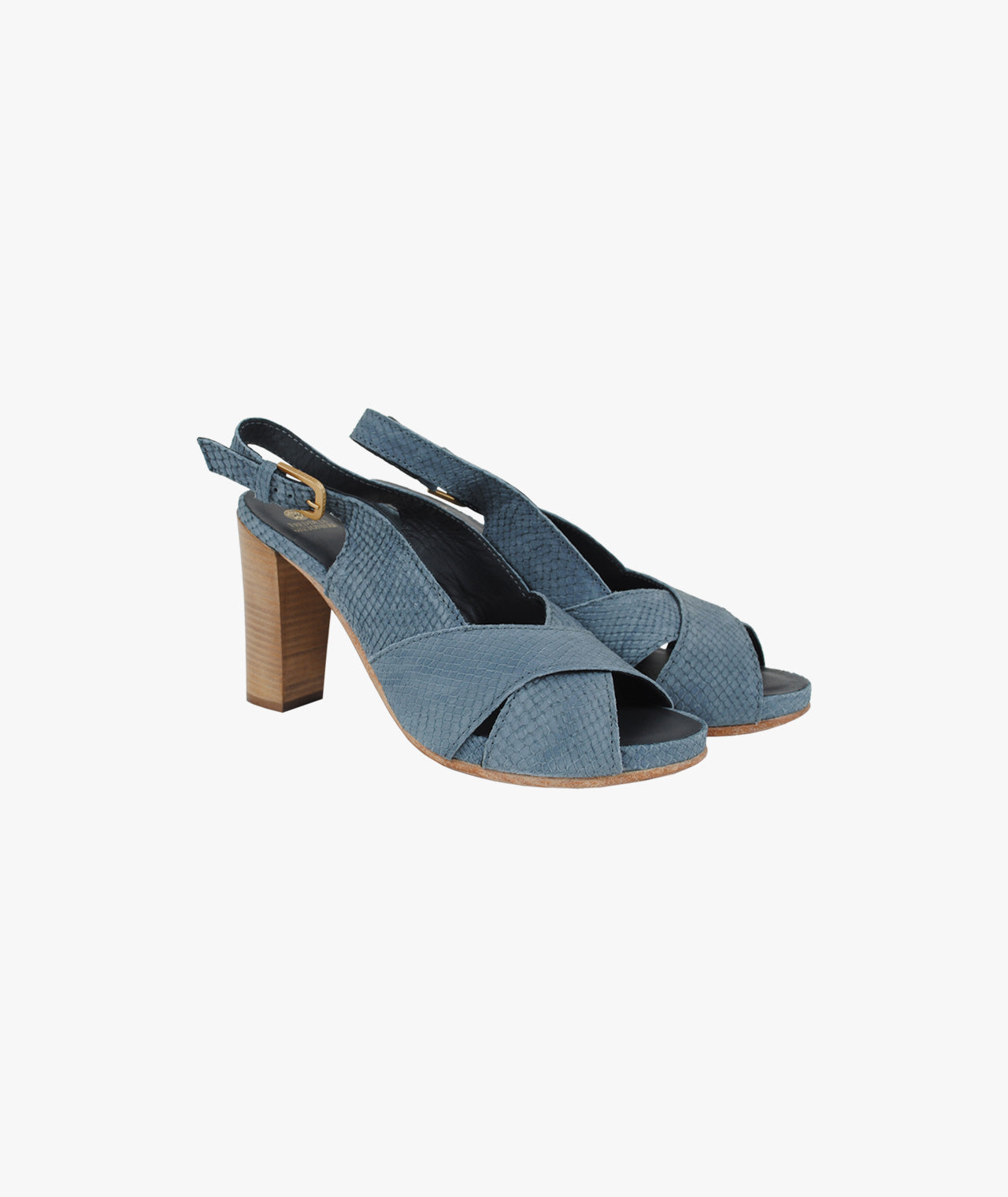 Slingpump Snakeoptik | blau