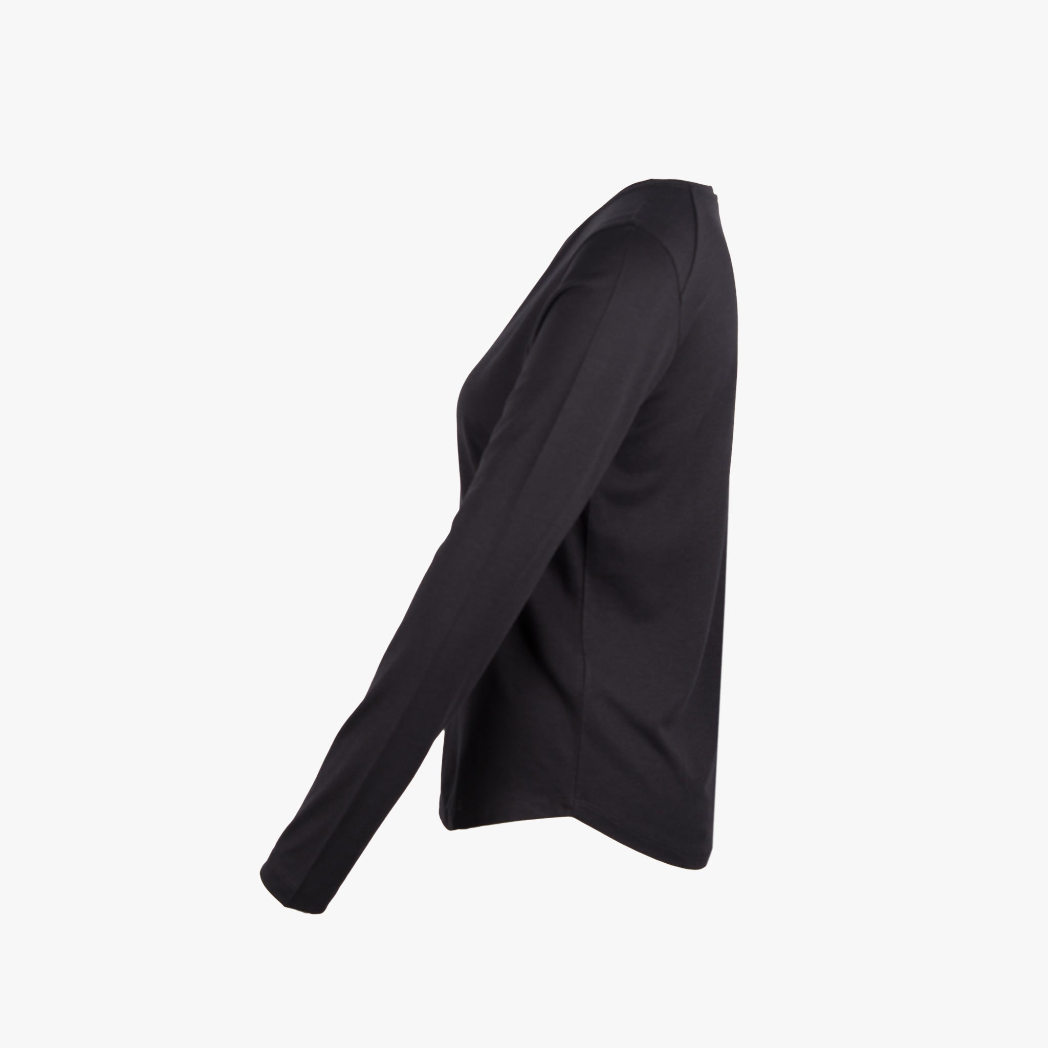 Funktion Schnitt Langarm Shirt | schwarz