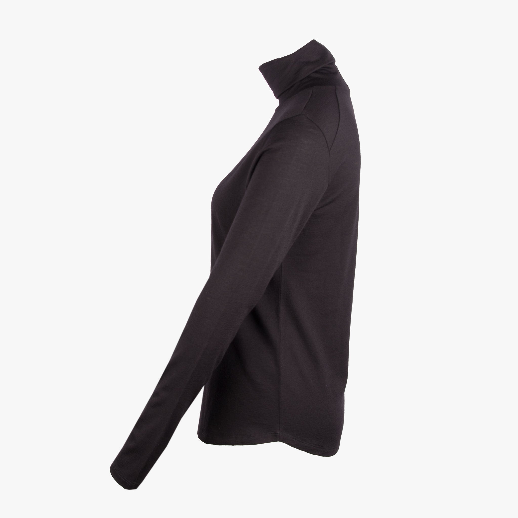 Funktion Schnitt Rollishirt Merino | schwarz