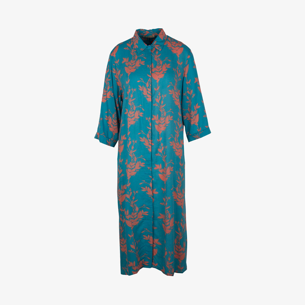 Genesis Hemdblusenkleid Print | türkis